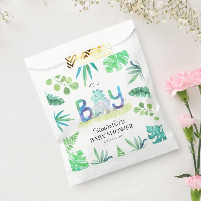 Cute Dinosaur 'It's a Boy' Baby Shower Favour Bags (Sealed)