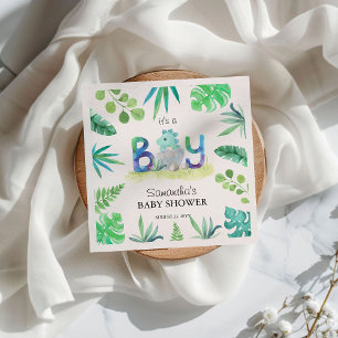 Cute Dinosaur 'It's a Boy' Baby Shower Napkin