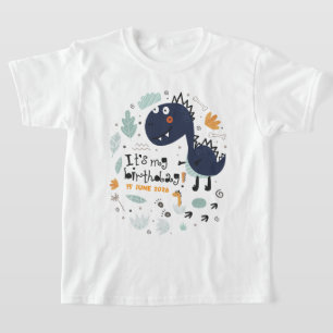 Cute Dinosaur It's My Birthday Kids T-Shirt