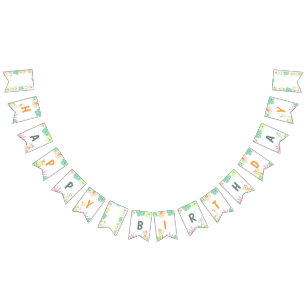 Cute Dinosaur Jungle Happy Birthday Party Bunting