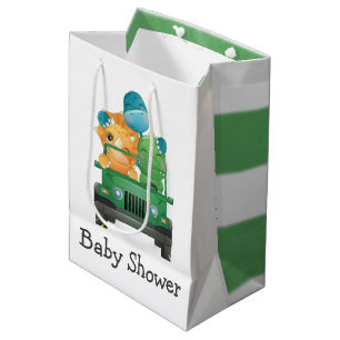 Cute Dinosaur Jungle Safari Baby Shower Medium Gift Bag