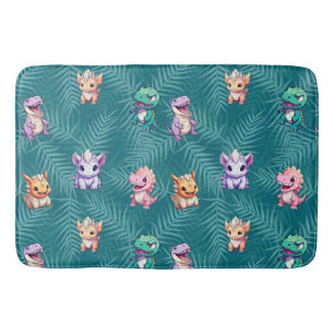 Cute dinosaur jungle School kids Birthday party Bath Mat