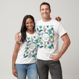 Cute dinosaur jungle School kids Birthday party bo T-Shirt