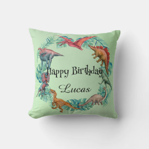 Cute dinosaur jungle School kids Birthday party Cushion