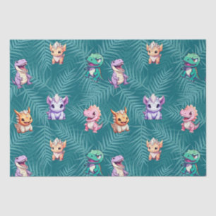Cute dinosaur jungle School kids Birthday party Tissue Paper