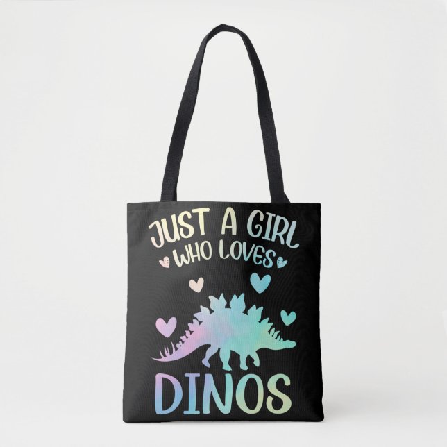Cute Dinosaur Just A Girl Who Loves Dinos Tote Bag (Front)