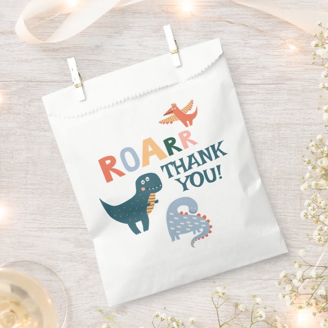 Cute Dinosaur Kids Birthday Party  Favour Bags (Clipped)