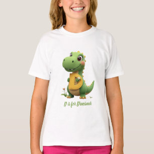 Cute Dinosaur Kids T-Shirt D is for Dinosaur Alp