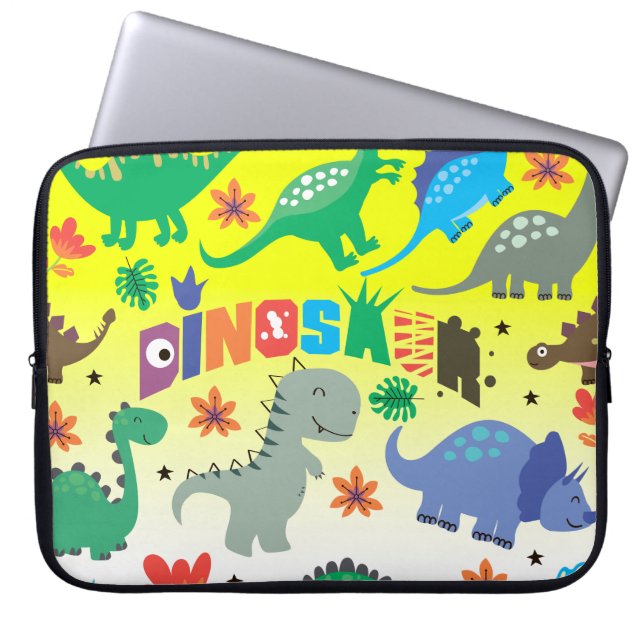 Cute Dinosaur Laptop Bag (Front)