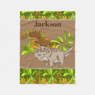 Cute Dinosaur lovers add name baby Fleece Blanket