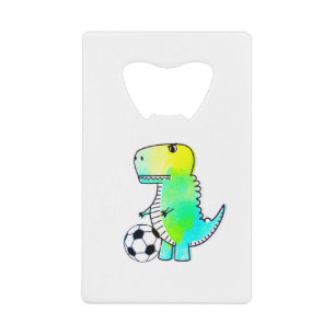 Cute Dinosaur Loves Soccer Watercolor