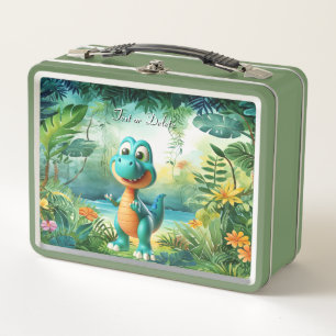Cute Dinosaur Metal Lunch Box