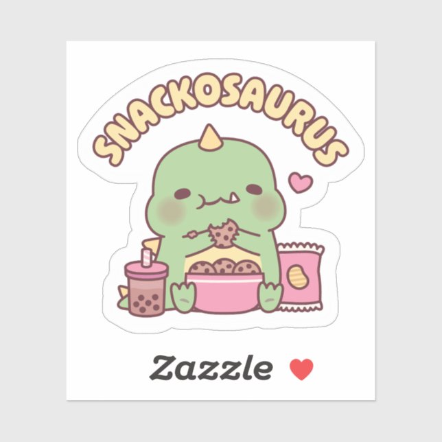 Cute Dinosaur Munching Cookies Snackosaurus Funny (Sheet)