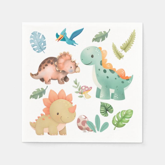 cute dinosaur  napkin (Front)