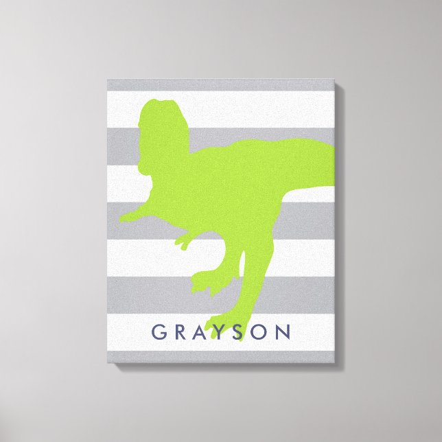 Cute Dinosaur Nursery Wrapped Canvas - Wall Art (Front)