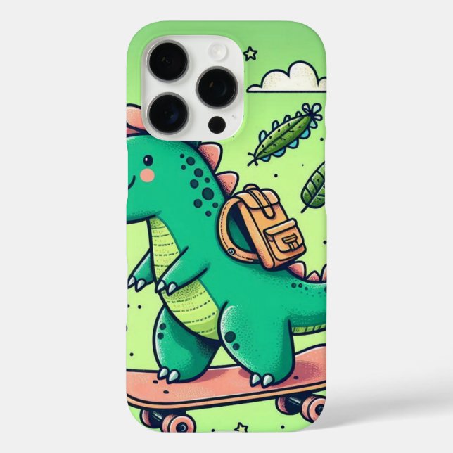 Cute Dinosaur on a Skateboard Case-Mate iPhone Case (Back)