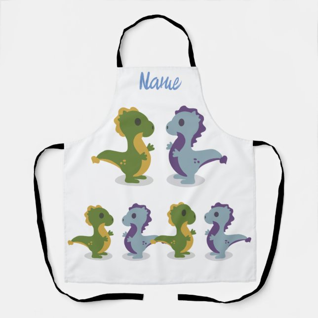 Cute Dinosaur Pair Thunder_Cove Apron (Front)