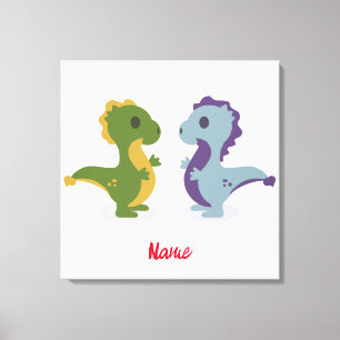 Cute Dinosaur Pair Thunder_Cove Canvas Print