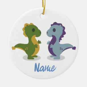 Cute Dinosaur Pair Thunder_Cove Ceramic Tree Decoration