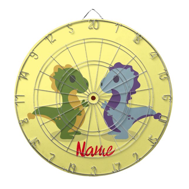 Cute Dinosaur Pair Thunder_Cove  Dartboard (Front)