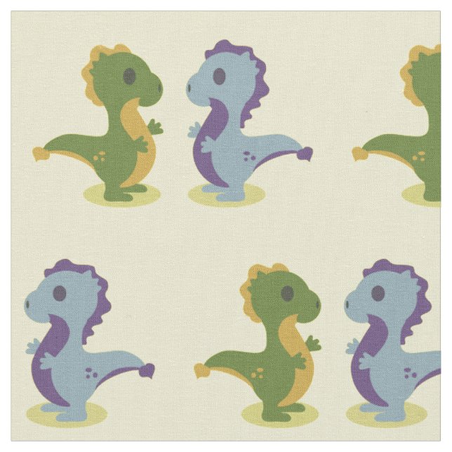 Cute Dinosaur Pair Thunder_Cove Fabric (Close Up)