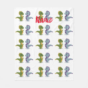 Cute Dinosaur Pair Thunder_Cove Fleece Blanket