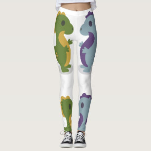 Cute Dinosaur Pair Thunder_Cove  Leggings