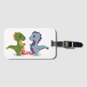 Cute Dinosaur Pair Thunder_Cove  Luggage Tag