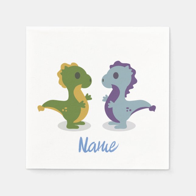 Cute Dinosaur Pair Thunder_Cove Napkin (Front)
