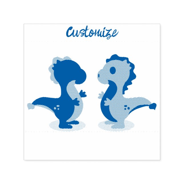 Cute Dinosaur Pair Thunder_Cove Self-inking Stamp (Design)
