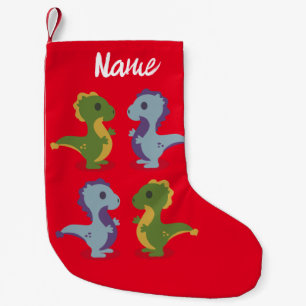 Cute Dinosaur Pair Thunder_Cove Small Christmas Stocking