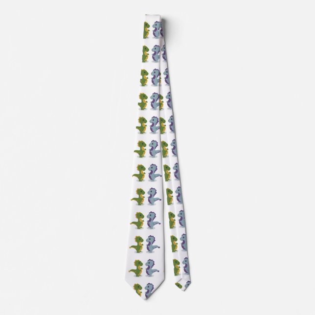 Cute Dinosaur Pair Thunder_Cove  Tie (Front)