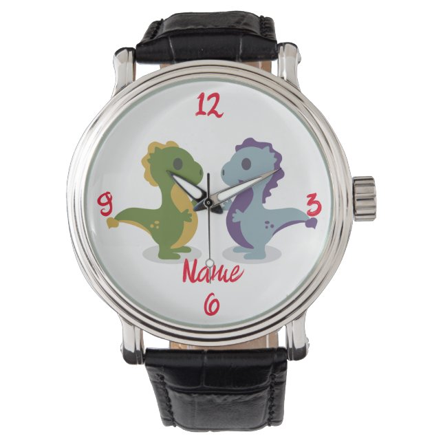 Cute Dinosaur Pair Thunder_Cove  Watch (Front)