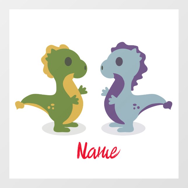 Cute Dinosaur Pair Thunder_Cove Window Cling (Sheet)