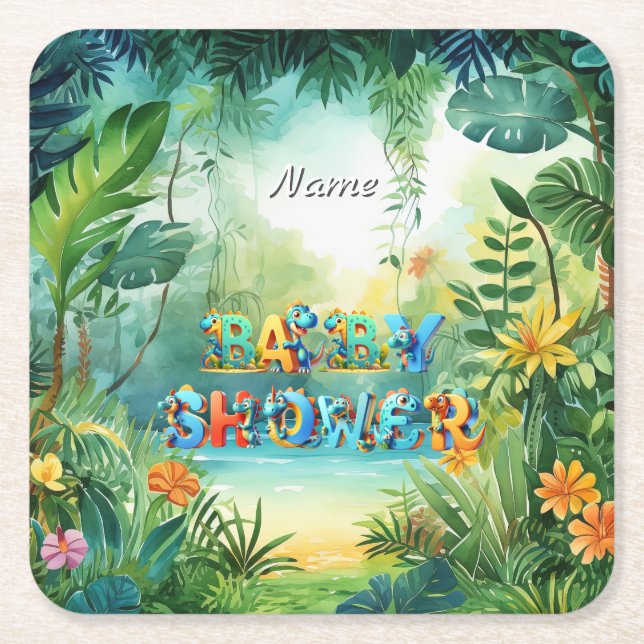 Cute Dinosaur Paper Coaster (Front)