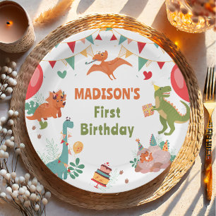 Cute Dinosaur Party Paper Plates