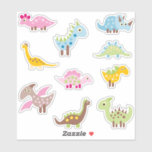 Cute Dinosaur Pastel Colours Adorable Cartoon Ju