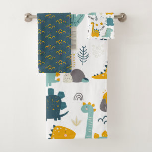 Cute Dinosaur Pattern Bath Towel Set