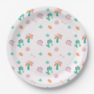 Cute Dinosaur Pattern Birthday Paper Plate