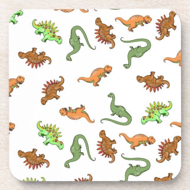 Cute Dinosaur Pattern Coaster (Front)