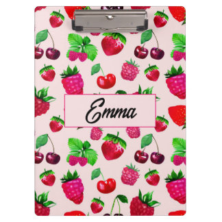 Cute Dinosaur Pattern Custom Monogram Name Kids Clipboard