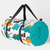 Cute Dinosaur Pattern Custom Monogram Name Kids