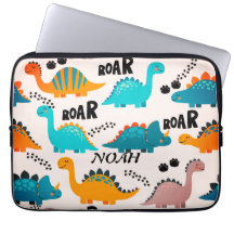 Cute Dinosaur Pattern Custom Monogram Name Kids