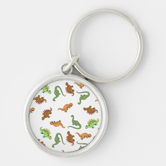 Cute Dinosaur Pattern Key Ring (Front)