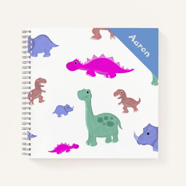 Cute Dinosaur Pattern Kids Notebook (Front)