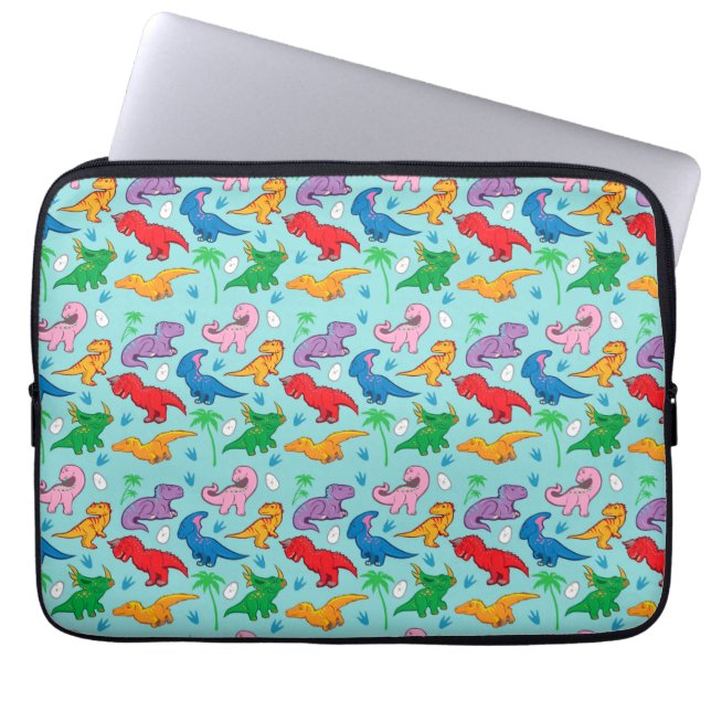 Cute Dinosaur Pattern Laptop Sleeve (Front)