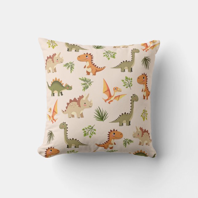 Cute Dinosaur Pattern Nursery Cushion (Front)