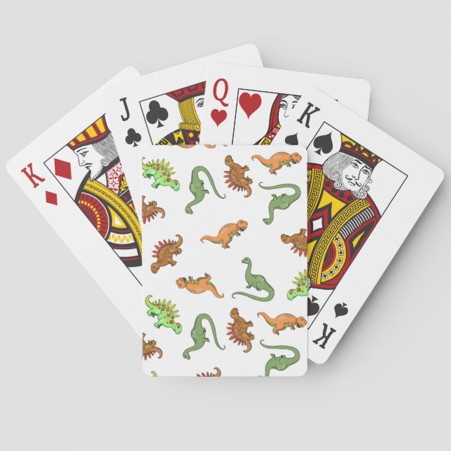 Cute Dinosaur Pattern Playing Cards (Back)
