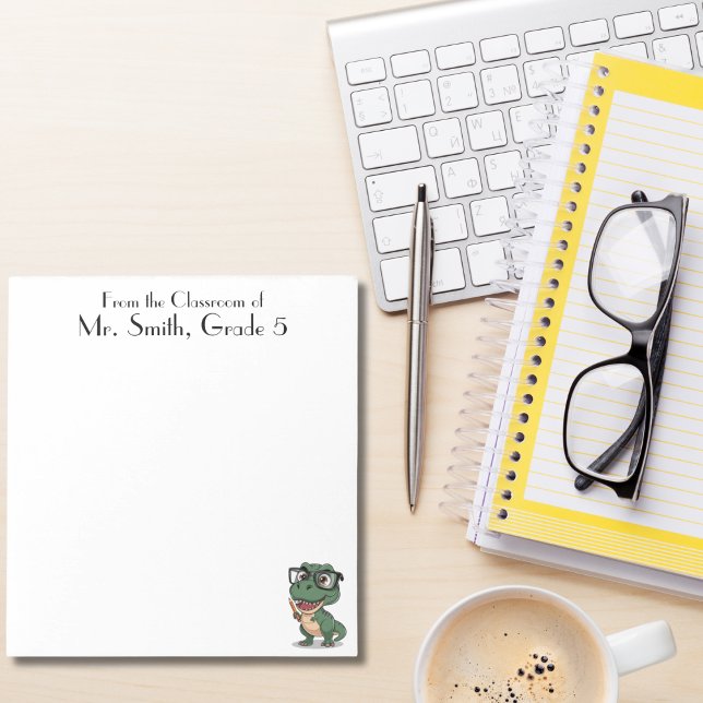 Cute Dinosaur & Pencil,Teacher Appreciation,Custom Notepad (Creator Uploaded)