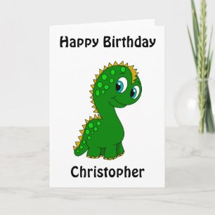 Cute Dinosaur Personalised Birthday Card